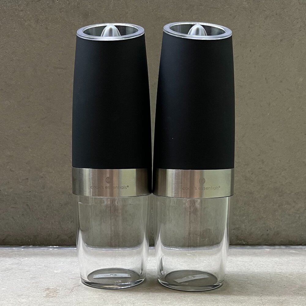 Set of 2 Cook's Essentials Battery Operated Auto Spice Gravity Mills, 8" x 2” - Picture 9 of 9